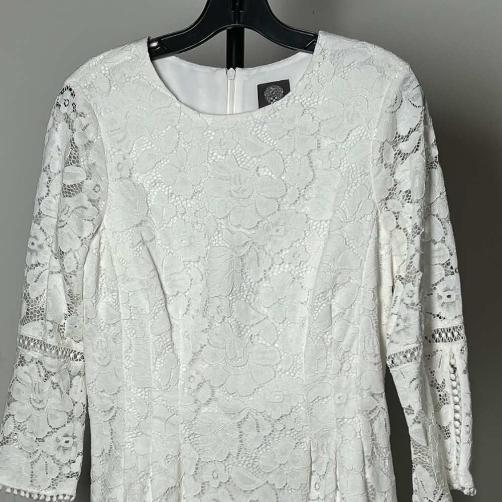 Vince Camuto White Lace Midi Dress